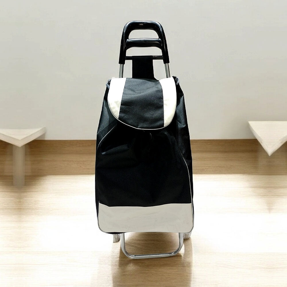 Carrito de compras para mercado plegable portátil negro