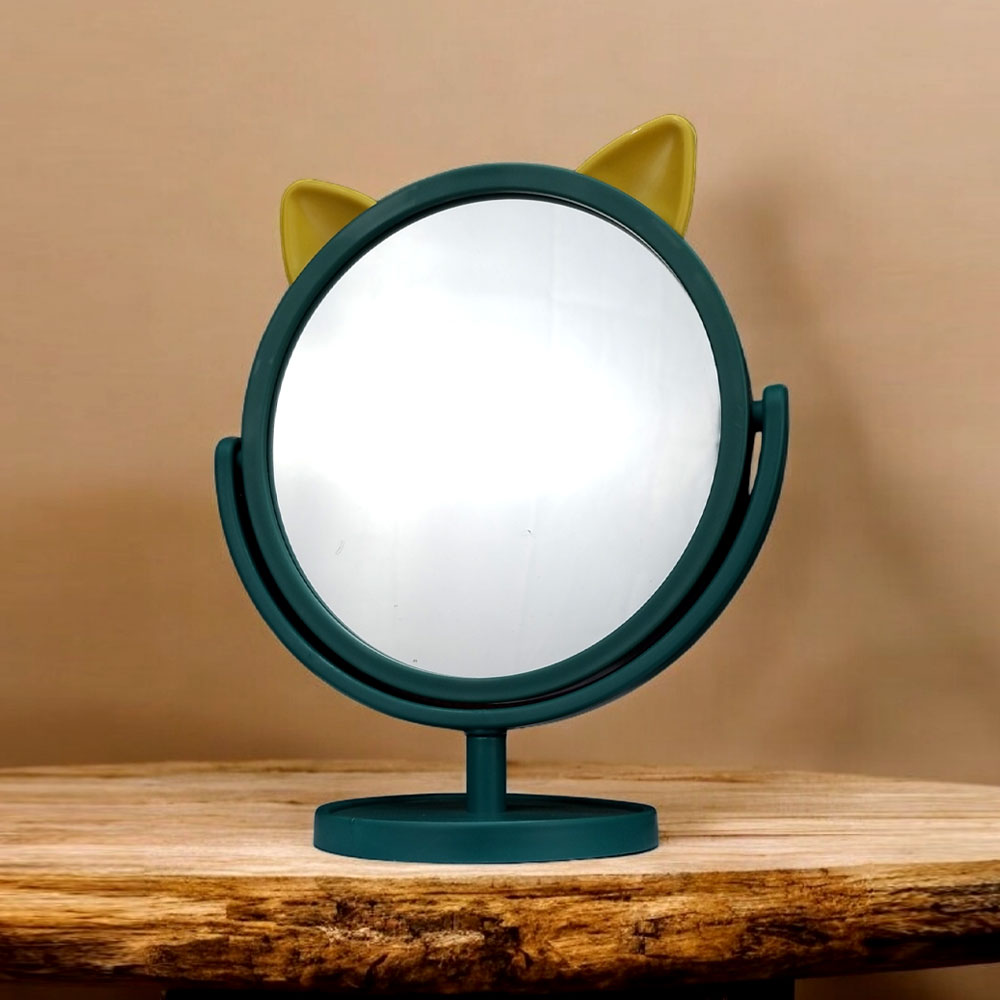 Espejo cosmético regulable con orejas de gato