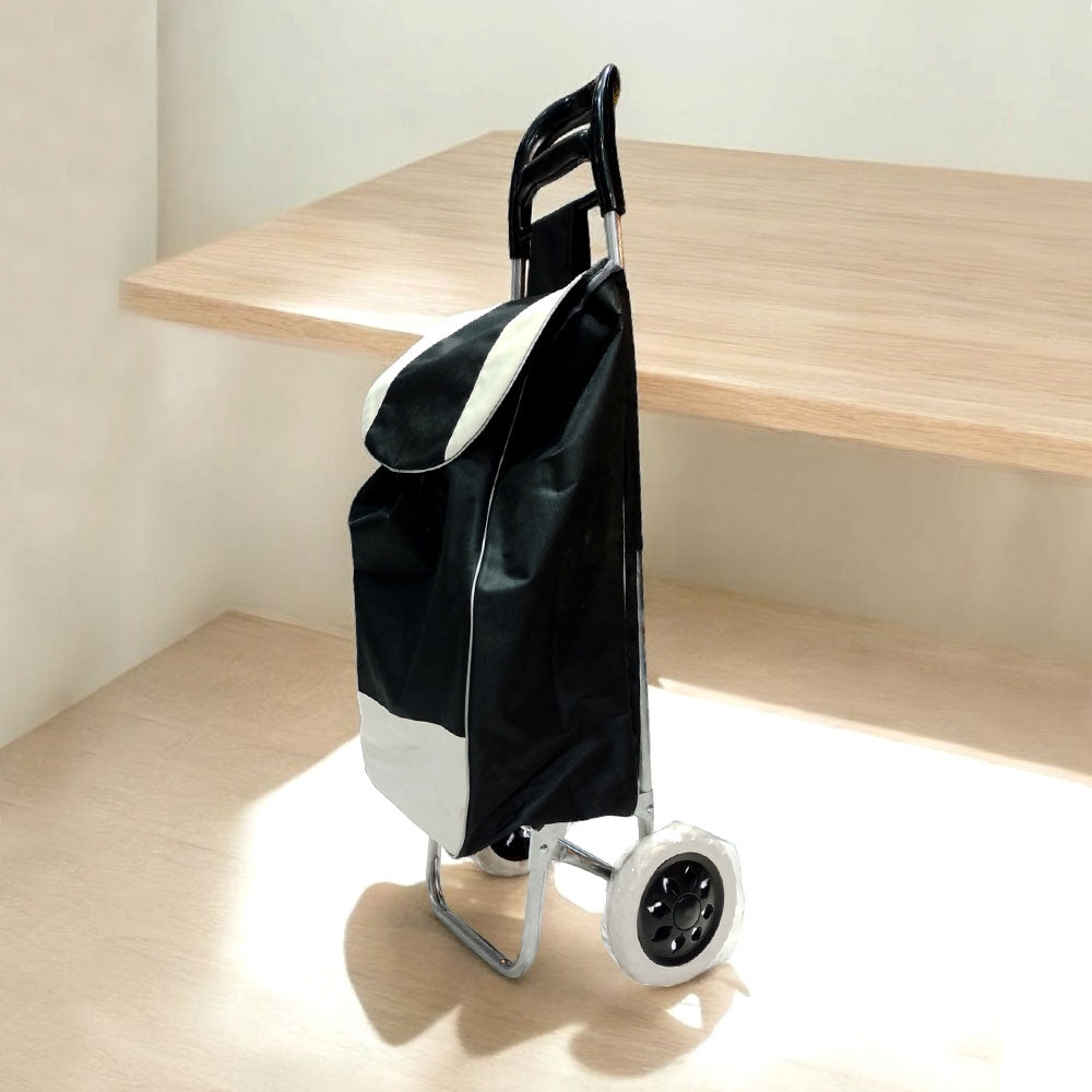 Carrito de compras para mercado plegable portátil negro
