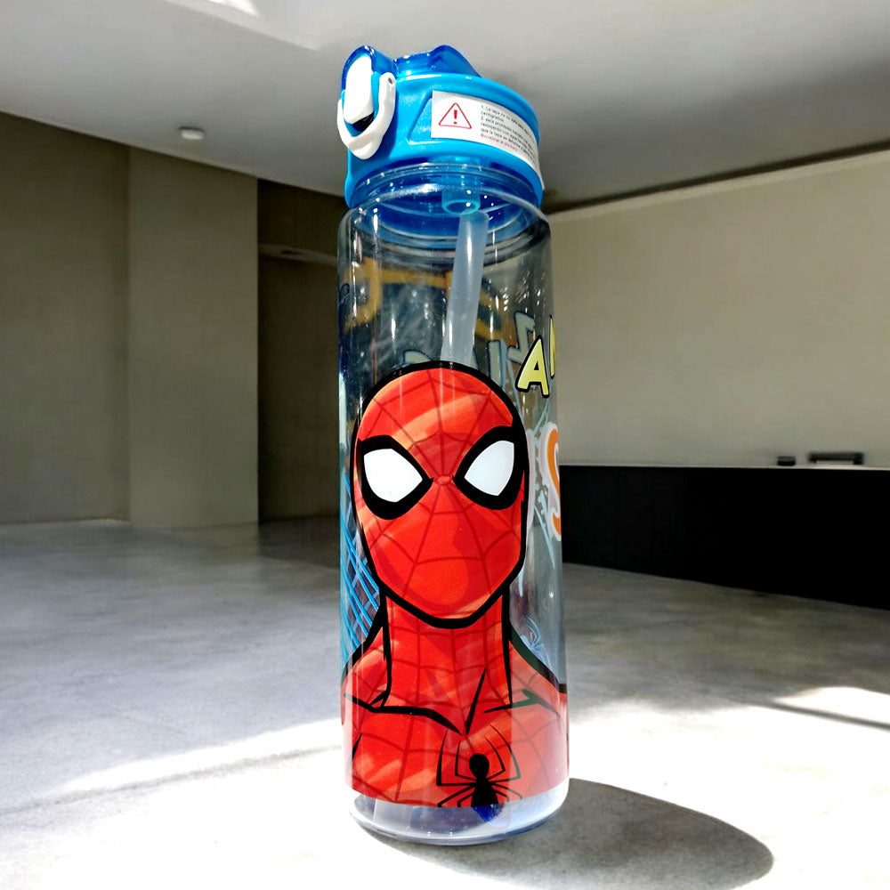 Tomatodo Spiderman con tapa y bombilla