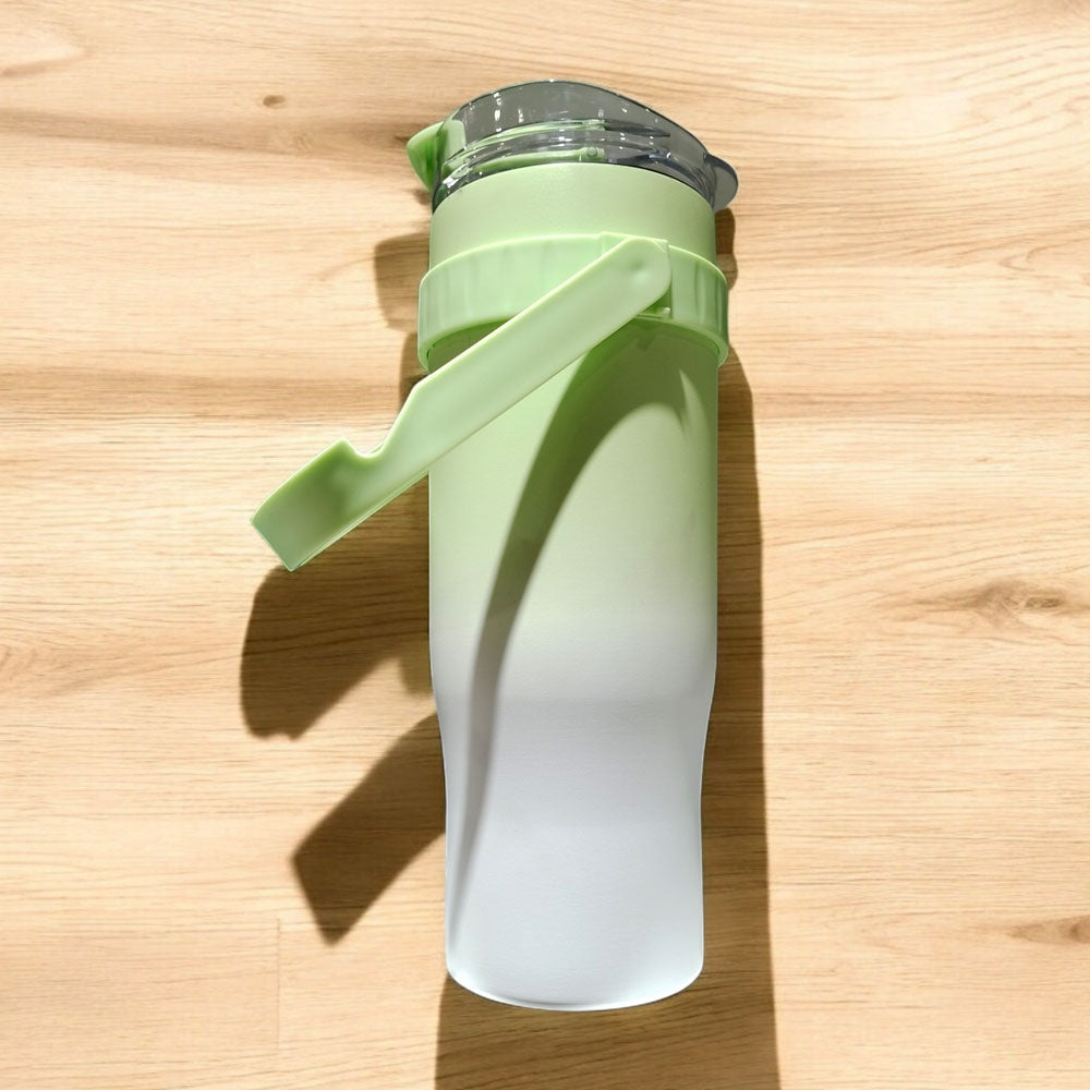 Vaso aislado de acero inoxidable, con asa y tapa, 40onz